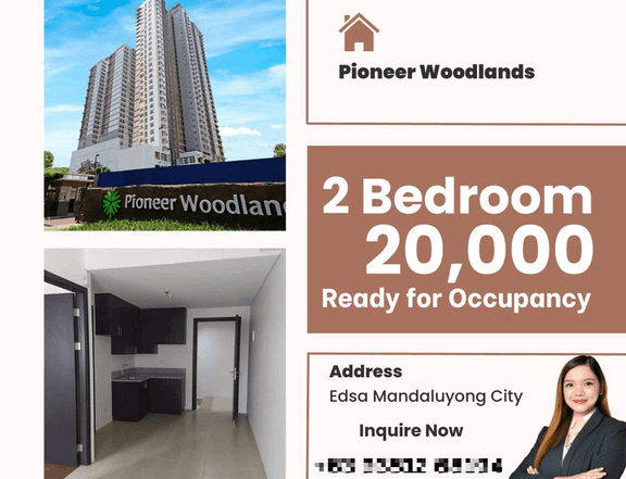 Condo 2BR Nr. MAKATI RENT TO OWN 254k DP MOVEIN RFO Pioneer Woodlands