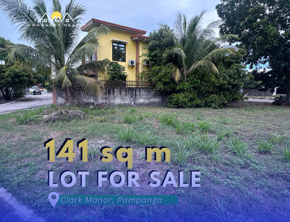 141 SQM CORNER LOT FOR SALE IN CLARK MANOR MABALACAT CITY