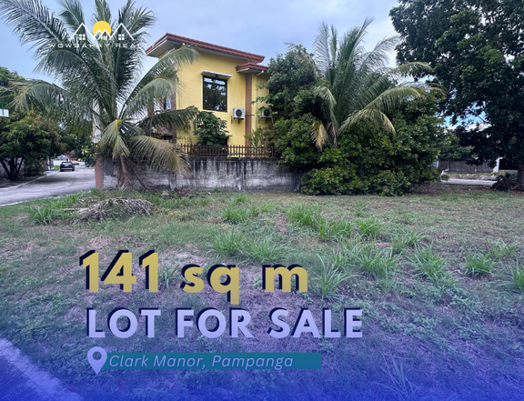 141 SQM CORNER LOT FOR SALE IN CLARK MANOR IN MABALACAT CITY PAMPANGA