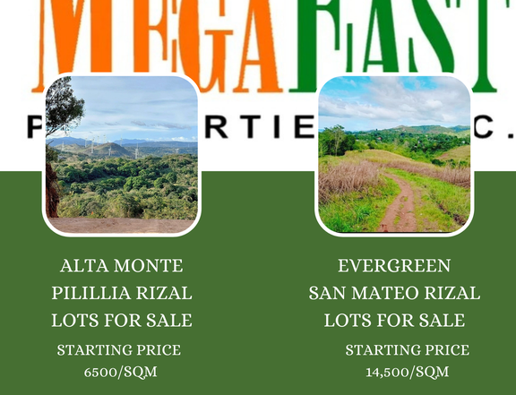 LOTS FOR SALE PILILLIA RIZAL AND EVERGREEN SAN MATEO RIZAL