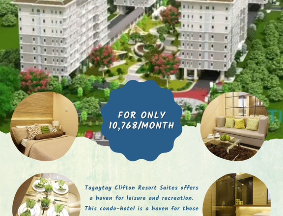 Condominium For Sale in Metro Tagaytay, Alfonso Cavite Studio Unit