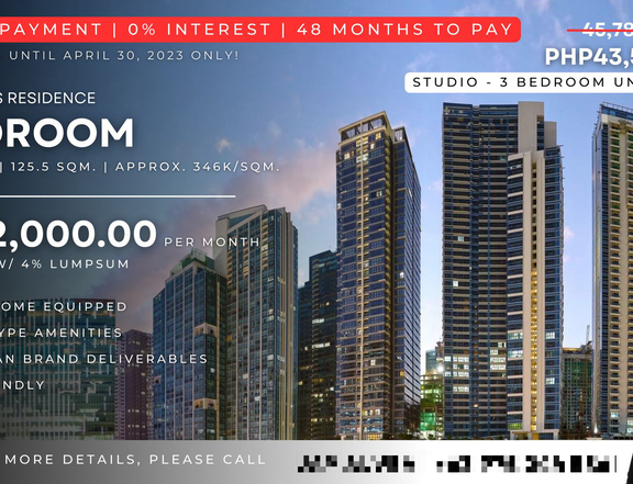 Uptown Arts Residence Studio unit for sale in BGC