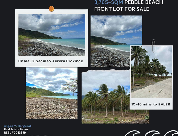 3,765 sqm Pebble Beach-front Lot For Sale in Dipaculao, Aurora