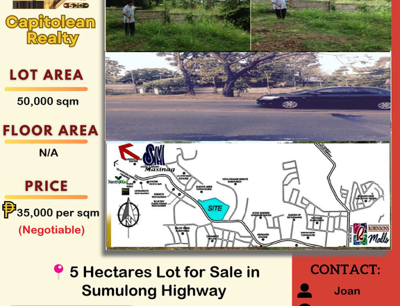 5 HECTARES LOT for Sale along Sumulong Highway