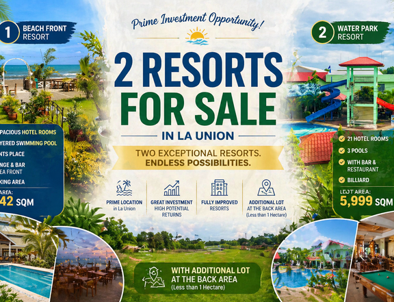 2 Resorts for Sale In La Union - Beach and Water Park Resort Operational