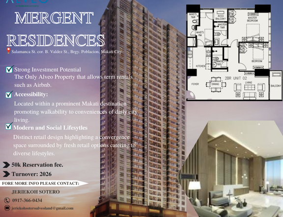 TWO BEDROOM UNIT MERGENT RESIDENCES IN MAKATI POBLACION