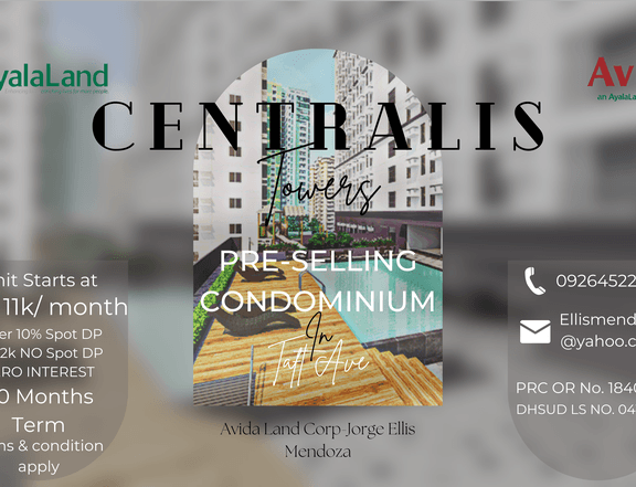 Pre-Selling Condominium along Taft Avenue, central entryway of 3cities