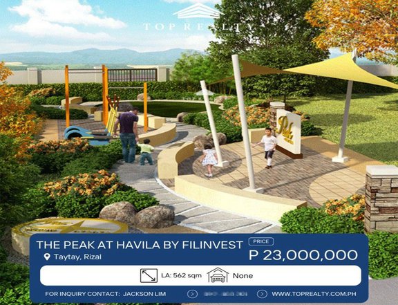 Residential Lot for Sale in The Peak Prestige by Filinvest