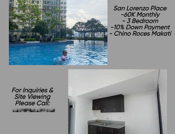 77.00 sqm 3-bedroom Condo For Sale in Makati San Lorenzo Place Condo