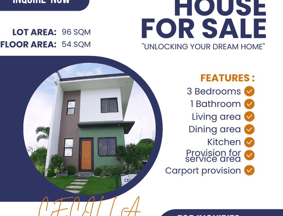 Single Attached house and lot with 3 bedrooms in Trece Martires Cavite