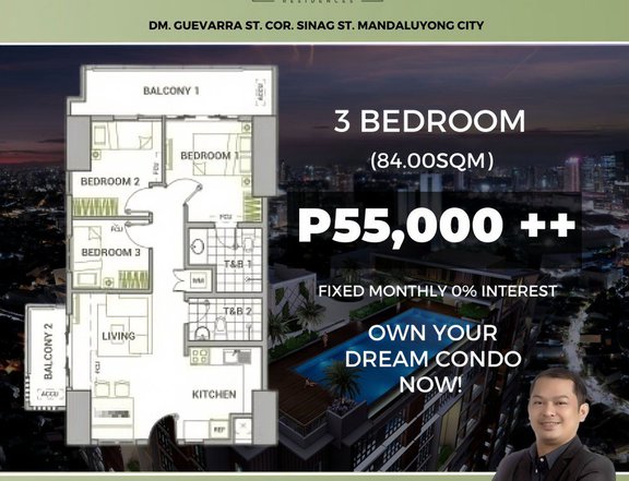 84.00sqm Residences condo for sale in Mandaluyong Sage Residences by DMCI Homes