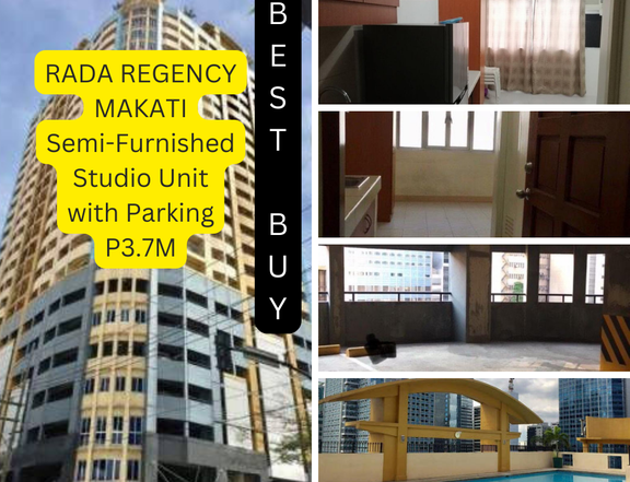 Rada Regency Makati BEST BUY! Semi-Furnished Studio Unit with Parking