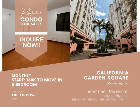 California Garden Square Mandaluyong as low as 84K Monthly Rent to Own No Down Payment