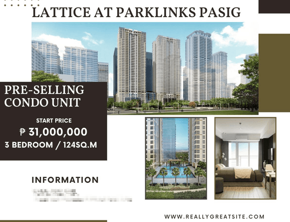 Pre-selling 124.00 sqm 3-bedroom Condo For Sale in Pasig Metro Manila
