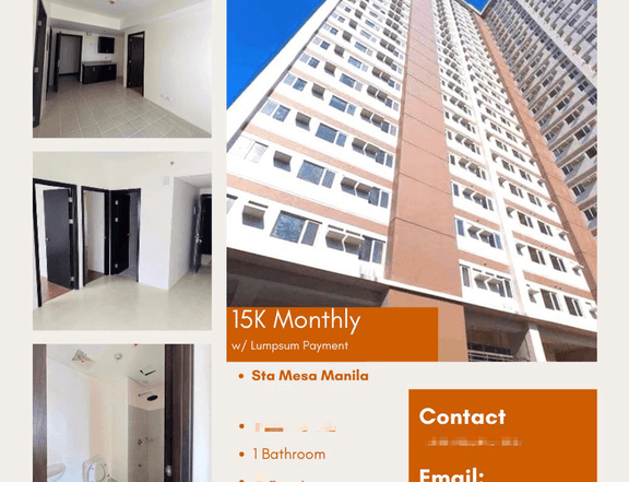 24.00 sqm Studio Residential Condo For Sale in Sta Mesa Manila Near PUP/LRT