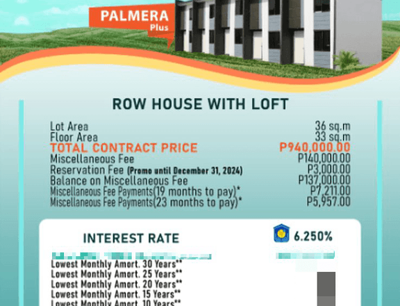 1 bedroom rowhouse with lofted