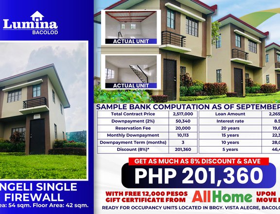 Provision for 3-bedroom Single Firewall House for sale in Bacolod