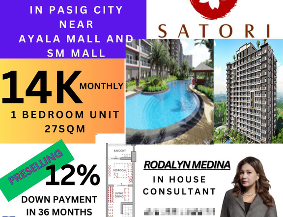 27.50 sqm 1-bedroom Condo For Sale in Pasig Metro Manila