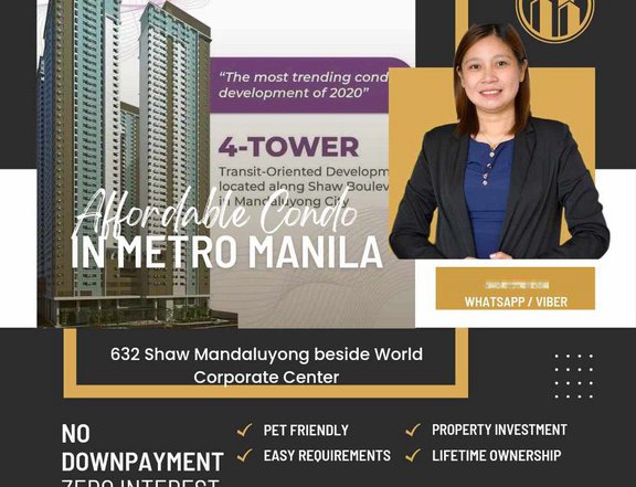 22.00 sqm 1-bedroom Condo For Sale in Mandaluyong  Ortigas Metro Manila