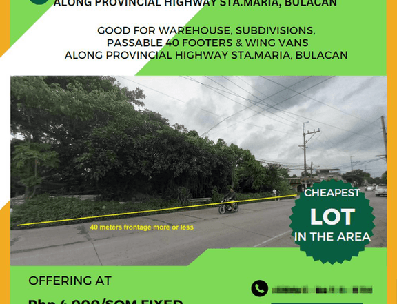 2.2 hectares Commercial Lot For Sale in Santa Maria Bulacan