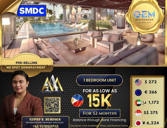 Pre-selling 33.00 sqm 1-bedroom Condo For Sale in Pasig Metro Manila