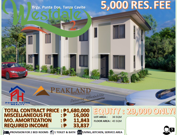 Townhouse 2 bedroom in Punta 2 Tanza cavite