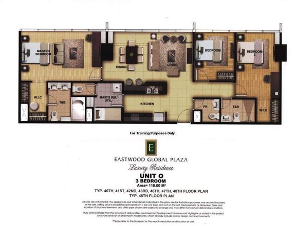 RFO Condo 118 sqm 3 bedroom in Eastwood City by Megaworld