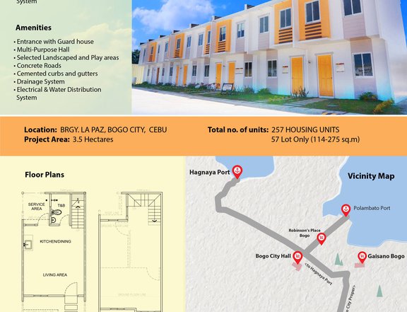 No need Pagibig loan Townhouse For Sale in Bogo Cebu along highway