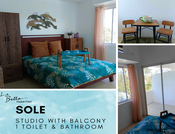 Fully furnished Studio Condo with balcony For Sale in Tagaytay City