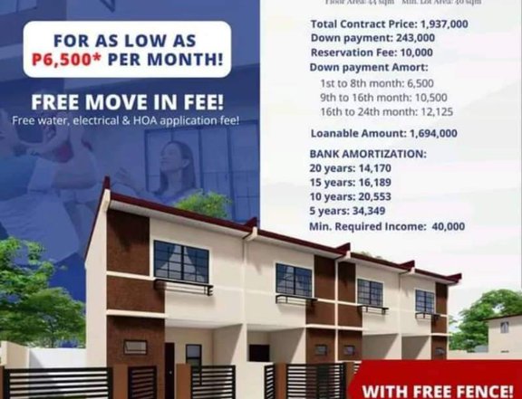 Very Affordable Townhouse with Free Fence in Tanza Cavite