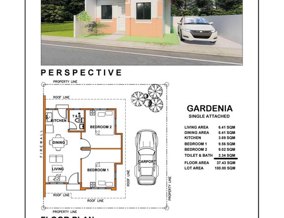 2 bedroom Single attached with car port House and Lot for sale