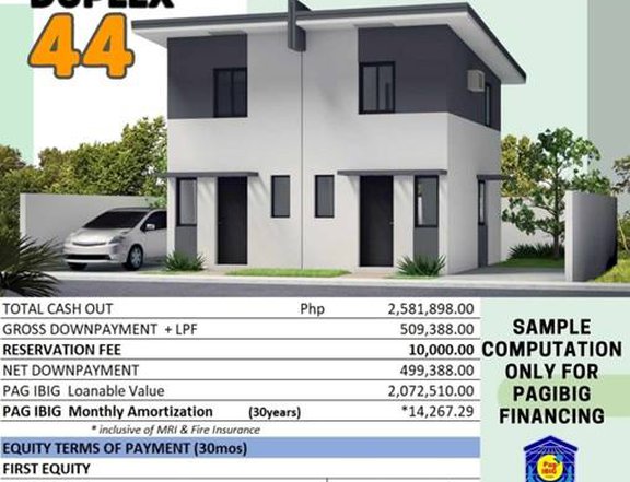 2 Bedroom Duplex House for sale near SM Trece Cavite