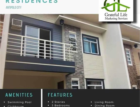 Townhouse for Sale in Antipolo City Downpayment payable in 24 months