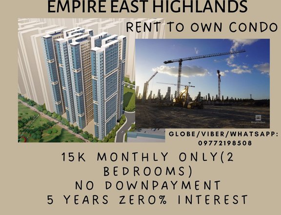 2BR for Sale Condo 15k Monthly NO DP RENT TO OWN EMPIRE EAST PASIG BGC