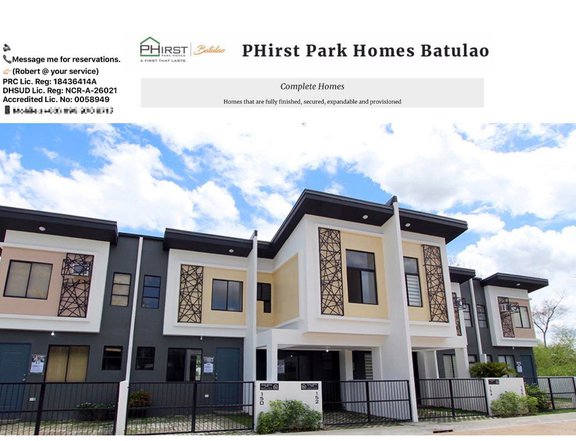 Calista Mid 2-BR TOWNHOUSE for sale in PHirst Batulao