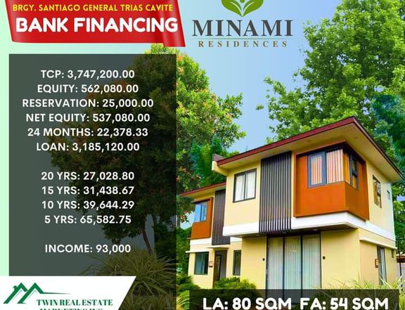 House and Lot For Sale in Minami Residences General Trias Cavite