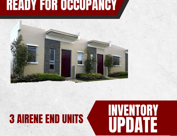 READY FOR OCCUPANCY  AIRENE ROWHOUSE  END UNITS
