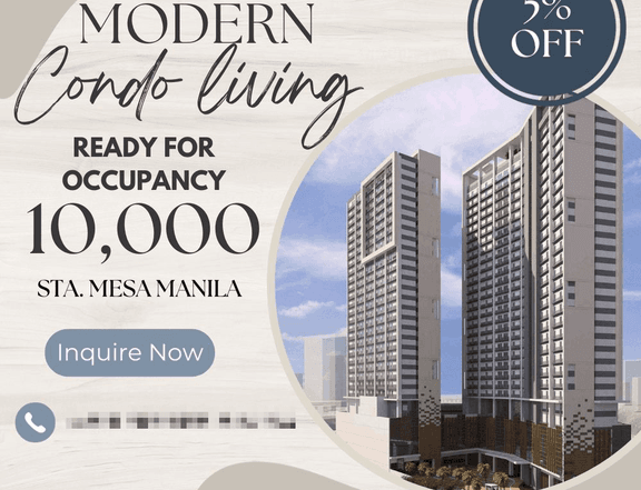 Rent to Own Condo Ready For Occupancy 1br Rush Lrt PUP Sta. Mesa