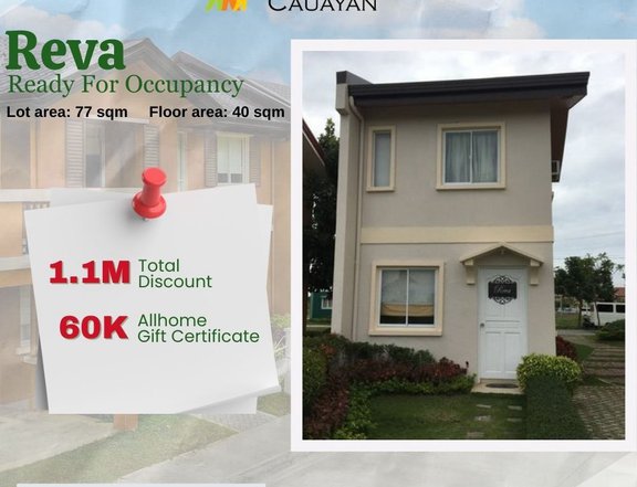 House and lot in Cauayan- Reva 2 Br RFO 1.1M Discount