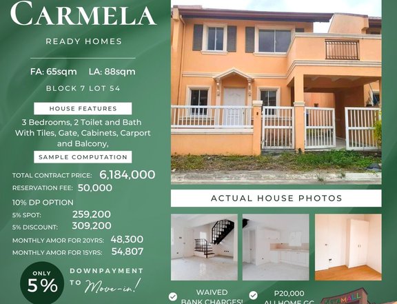 3 Bedroom Ready For Occupancy Unit in Camella Tanza