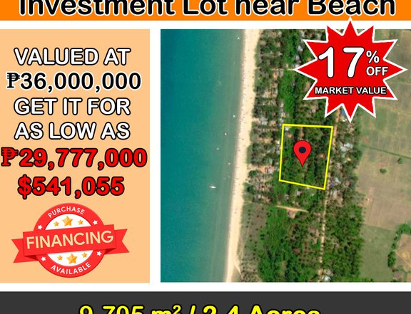 9,705 m2 / 2.40 Acres  Residential Lot For Sale in San Vicente
