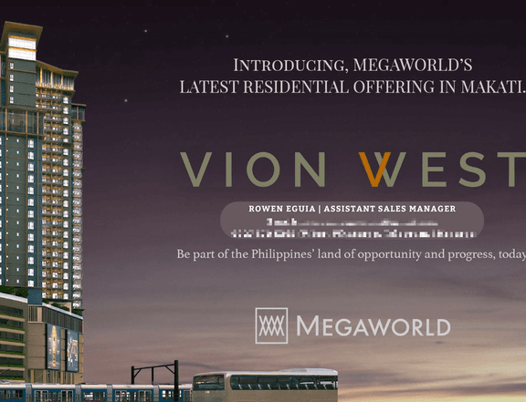 Vion West - 47.50 sqm 1-bedroom Condo For Sale in Makati Metro Manila