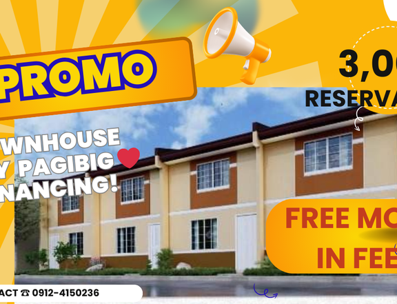 3k Reservation Townhouse thru pagibig near Antipolo