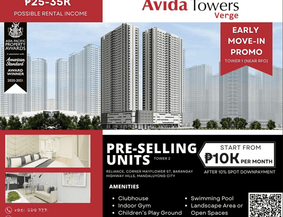 Preselling Condominium Unit in Avida Towers Verge Mandaluyong City
