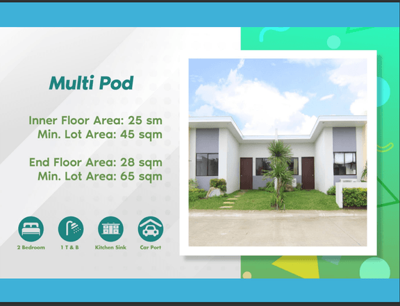 HOUSE & LOT | RFO | 2-BR MULTI POD - INNER/END unit in Amaia Scapes North Point, Negros Occidental