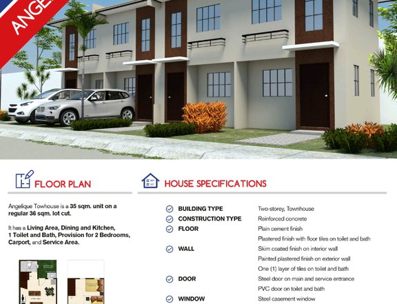 Rent to own 2-bedroom Townhouse For Sale in Cabanatuan Nueva Ecija