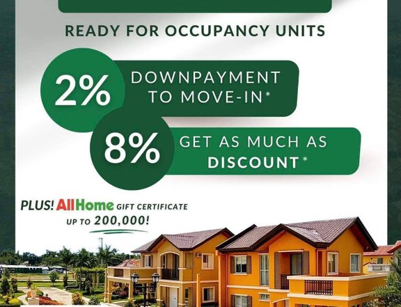 Affordable Homes Low Downpayment to Move in Camella South Luzon