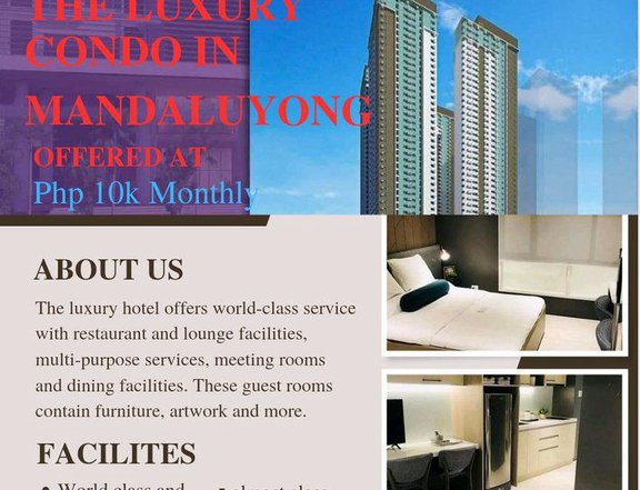 1BR FOR SALE RENT TO OWN CONDO IN MANDALUYONG NO DOWNPAYMENT LESS 5%