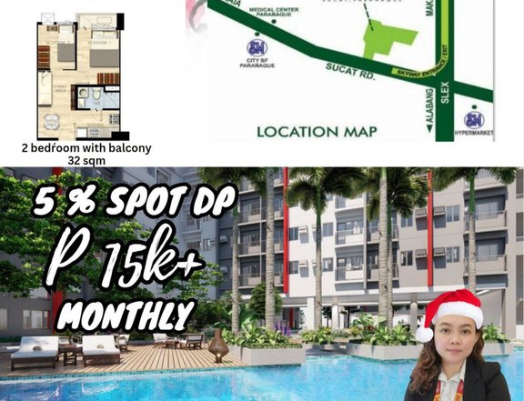 32.00 sqm 2-bedroom Condo For Sale in Paranaque Metro Manila