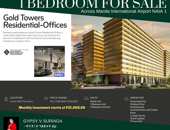 semi Furnished 1-bedroom Condo For Sale in Entertainment City / E-city Paranaque Metro Manila
